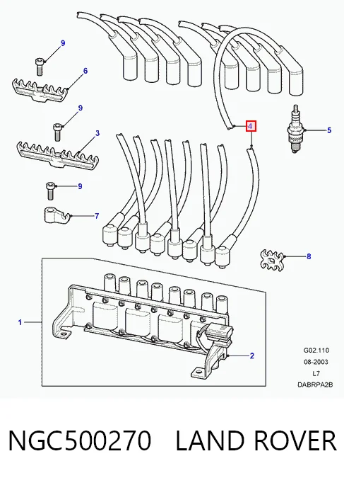 Zestaw przewodów wysokiego napięcia do Land Rover Discovery II LJ ,LT
