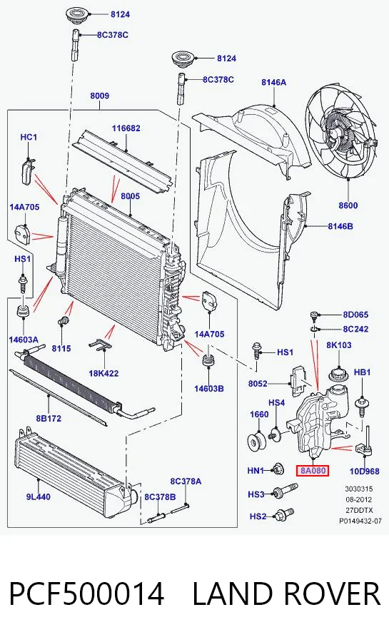 PCF500014 Land Rover Zbiorniczek wyrównawczy układu chłodzenia