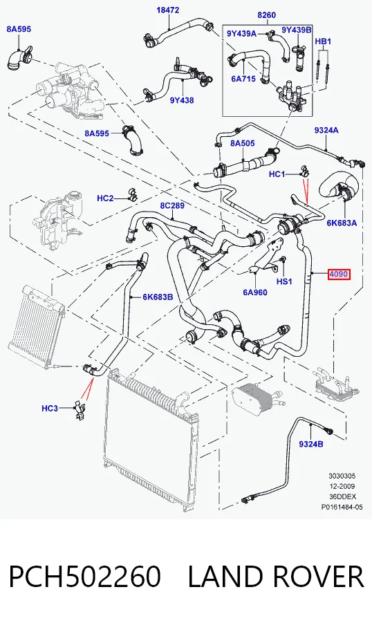 Przewód (króciec) chłodnicy górny do Land Rover Range Rover III L322