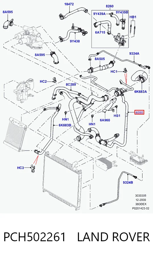 Przewód (króciec) chłodnicy górny Land Rover Range Rover III SUV (L322) (2002 - 2009) cena, od 35,86 USD