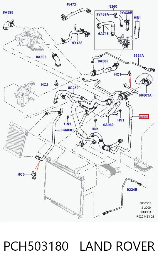 Przewód (króciec) chłodnicy górny do Land Rover Range Rover L322