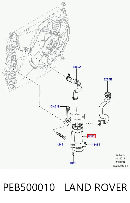 PEB500010 Land Rover Pompa chłodzenia wodą, dodatkowa elektryczna