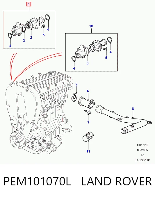 Obudowa termostatu Rover 75 