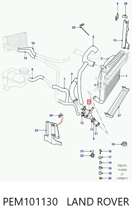Obudowa termostatu do Land Rover Range Rover II LP, P38A