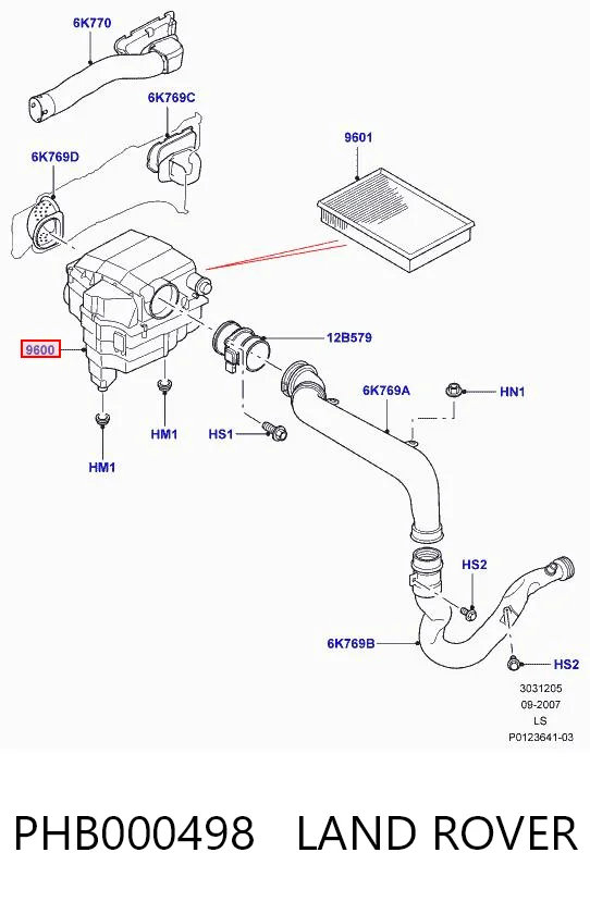 Obudowa filtra powietrza do Land Rover Discovery III LR3