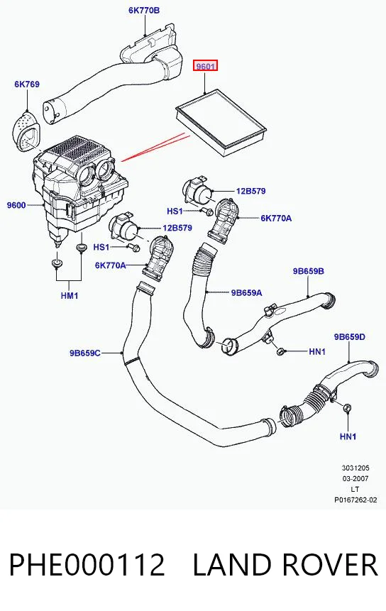 PHE000112 Land Rover Filtr powietrza