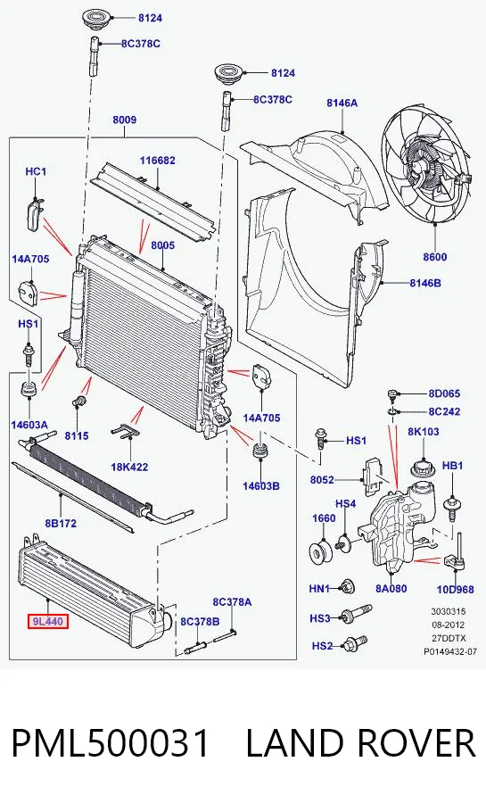 Chłodnica intercoolera Land Rover Discovery III