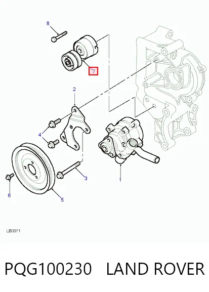 Napinacz paska napędowego Rover PQG100230