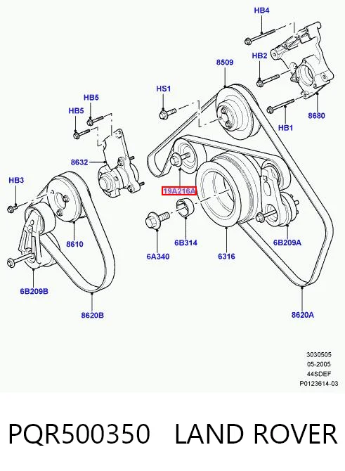 Do koszyka Rolka napinacza paska napędowego Land Rover Range Rover III L322