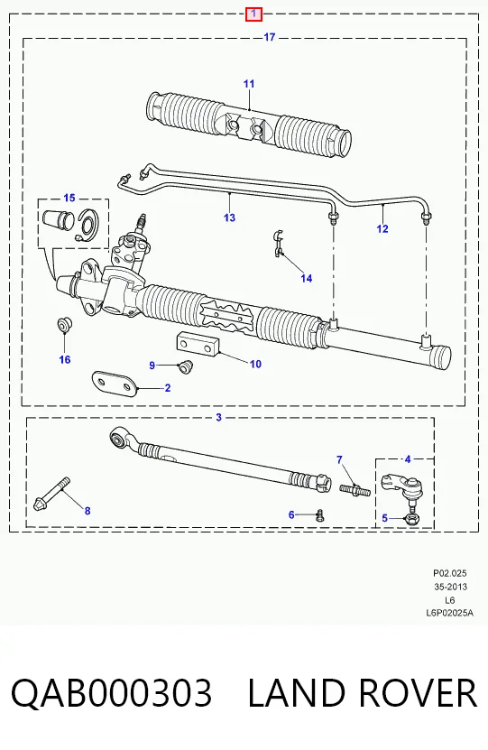 Do koszyka Listwa kierownicza (maglownica) Land Rover Freelander I L314