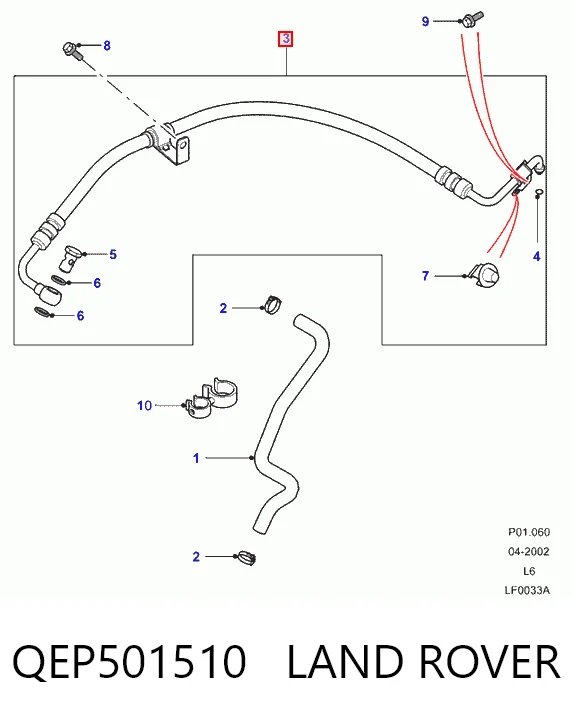 Kupić Przewód hydraulicznego układu wspomagania wysokiego ciśnienia, od pompy do maglownicy (mechanizmu) Land Rover Freelander I L314 w dobrej cenie