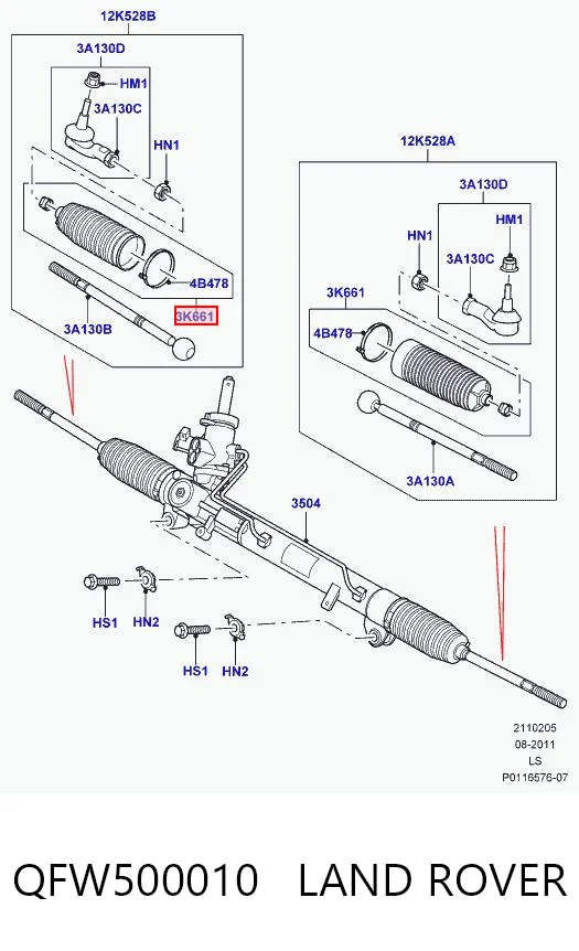 Do koszyka Osłona mechanizmu kierowniczego (maglownicy) Land Rover Discovery III LR3