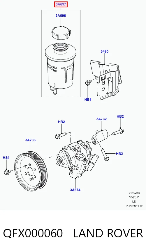Do koszyka Zbiornik płynu wspomagania Land Rover Discovery III LR3
