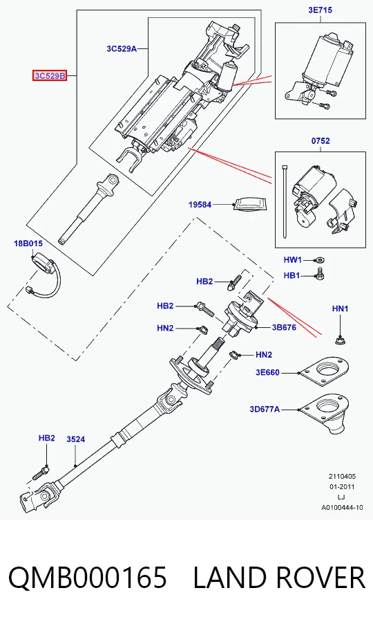 Kupić Kolumna (wał) kierownicza (kierownicy) Land Rover Range Rover III L322 w dobrej cenie