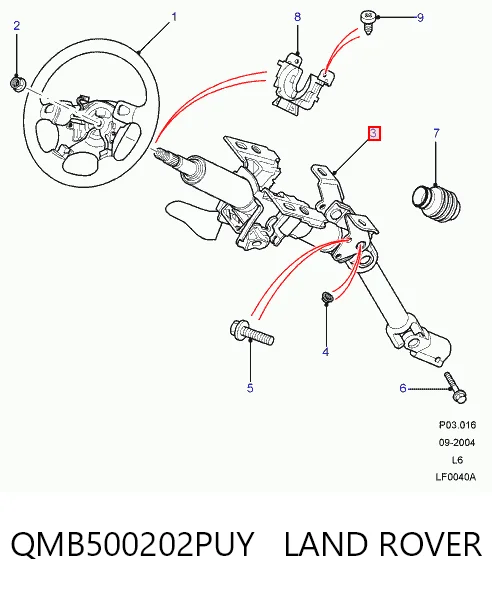 Do koszyka Kolumna (wał) kierownicza (kierownicy) Land Rover Freelander I L314