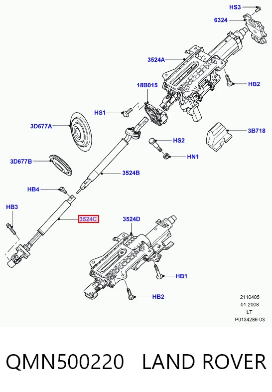 Wał kolumny kierowniczej dolny Toyota 4526044041