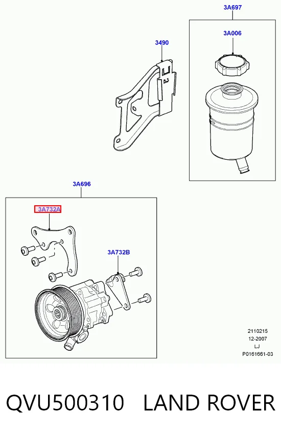 Do koszyka Pompa wspomagania hydraulicznego kierownicy Land Rover Range Rover III L322