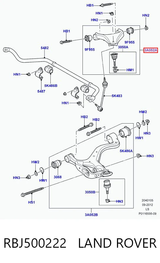 Wahacz zawieszenia przedniego prawy górny Land Rover Discovery III SUV (LR3) (2004 - 2009) cena, od 78,78 USD