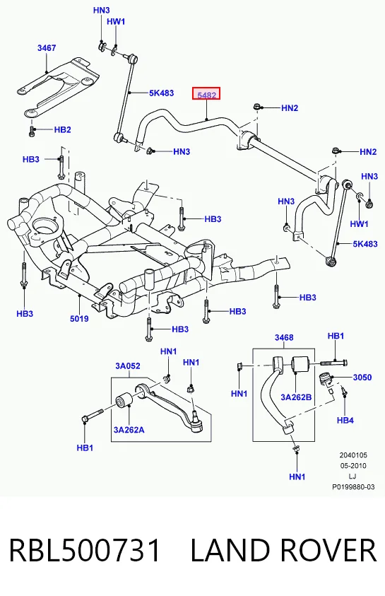 Stabilizator przedni do Land Rover Range Rover III L322