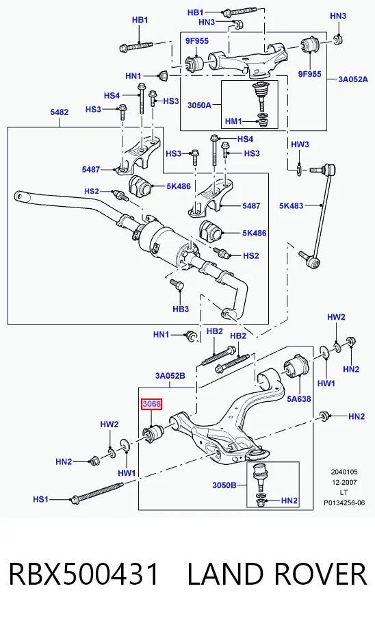  Silentblock przedniego wahacza dolnego Land Rover Range Rover 