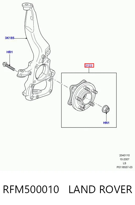 RFM500010 Land Rover Piasta przednia