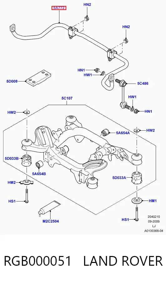 Stabilizator tylny do Land Rover Range Rover III L322