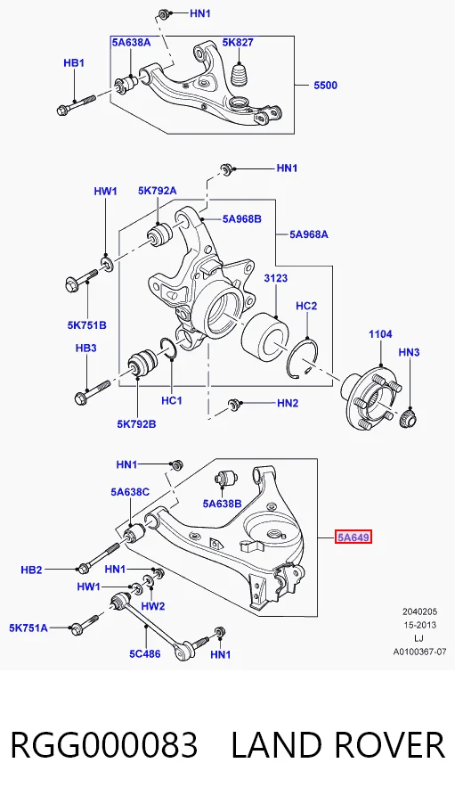 Wahacz zawieszenia tylnego dolny prawy Land Rover AH425538AA cena, od 44,78 USD