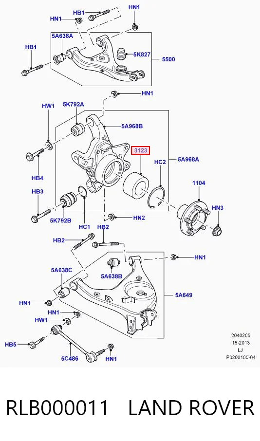 RLB000011 Land Rover Lożysko piasty tylnej/przedniej