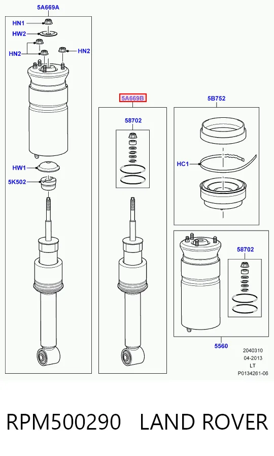 Do koszyka RPM500290 Rover Amortyzator tylny