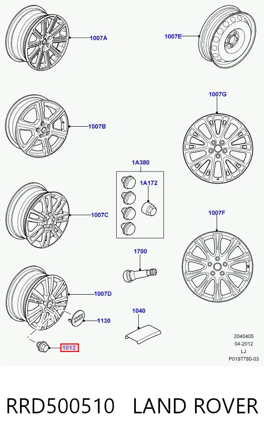RRD500510 Land Rover Nakrętka koła