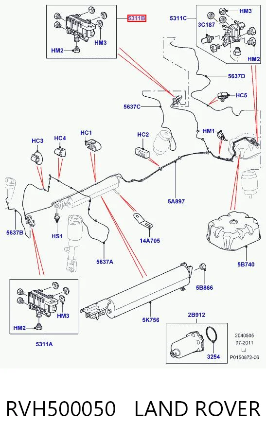 RVH500050 Land Rover Blok zaworów zawieszenia regulowanego tylny