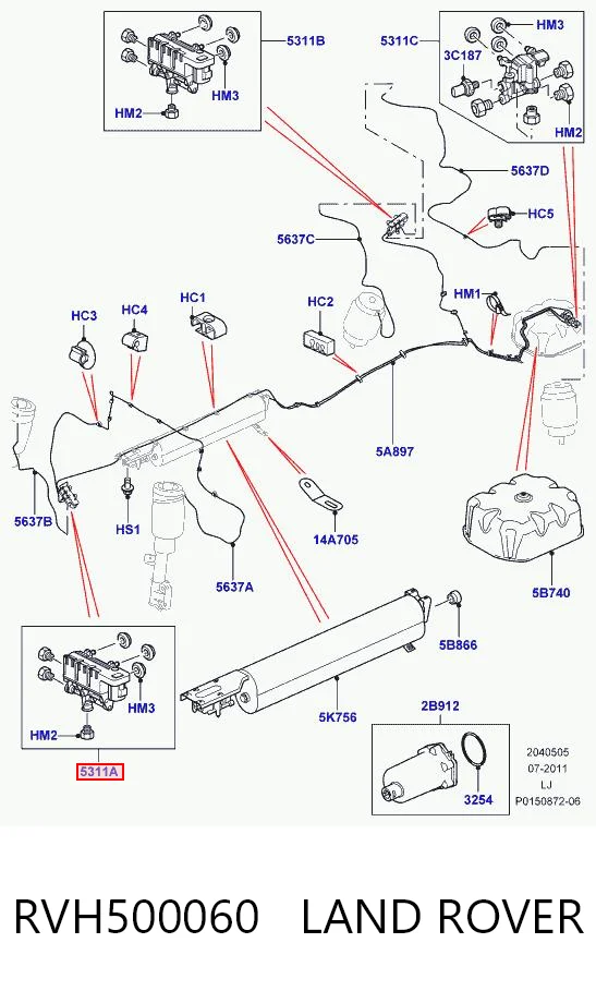 RVH500060 Land Rover Blok zaworów zawieszenia regulowanego przedni