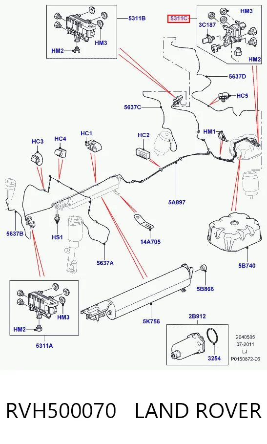 RVH500070 Land Rover Blok zaworów zawieszenia regulowanego tylny