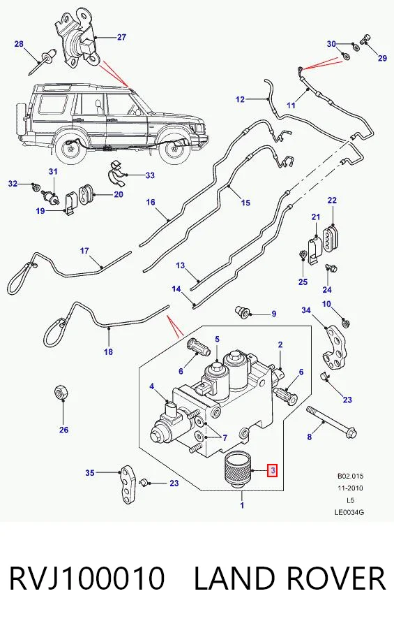 RVJ100010 Land Rover Filtr powietrza sprężarki zawieszenia pneumatycznego