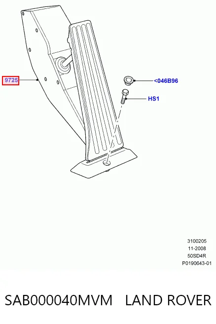 Pedał przyspieszenia (gazu) do Land Rover Range Rover III L322