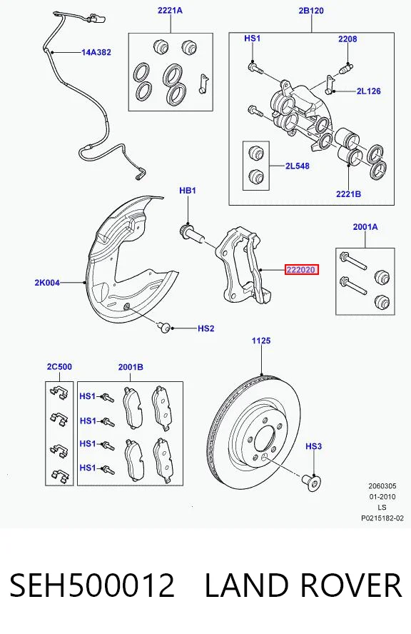 Do koszyka Jarzmo zacisku hamulcowego przedniego Land Rover Discovery III LR3