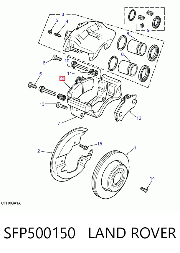 SFP500150 Land Rover Klocki hamulcowe przednie tarczowe