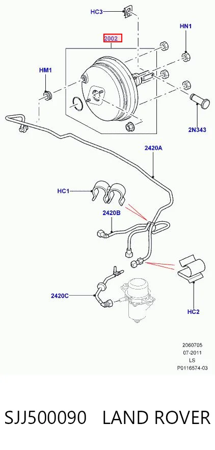 Wzmacniacz próżniowy hamulców Land Rover Discovery III SUV (LR3) (2004 - 2009) cena, od 401,84 USD