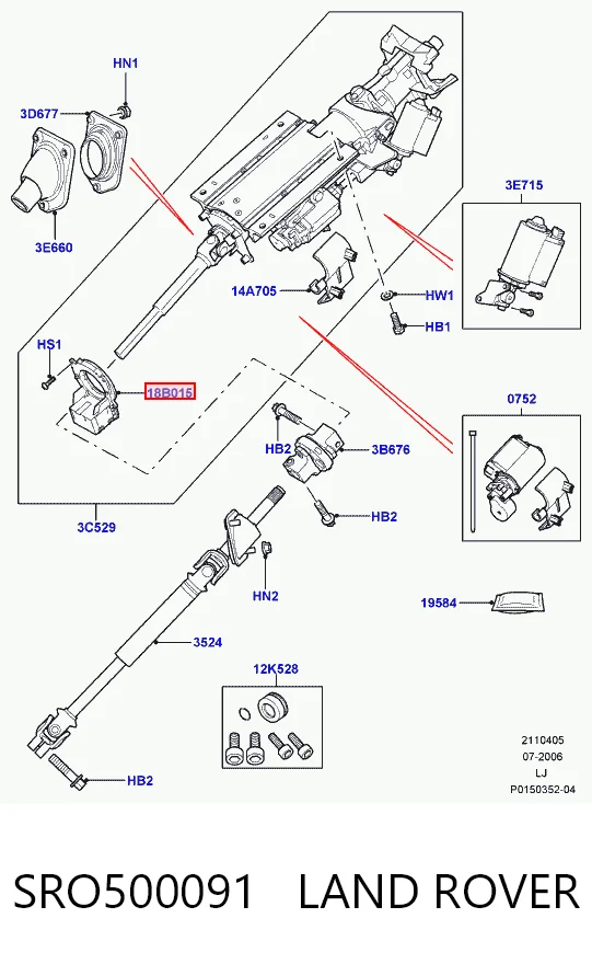 Czujnik kąta skrętu kierownicy do Land Rover Range Rover III L322