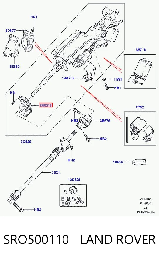 Czujnik kąta skrętu kierownicy Land Rover Range Rover III SUV (L322) (2002 - 2009) cena, od 256,60 USD