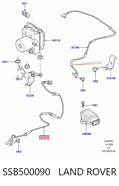Czujnik ABS przedni Land Rover Discovery III SUV (LR3) (2004 - 2009) cena, od 34,04 USD