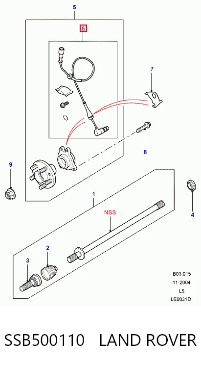 Czujnik ABS przedni do Land Rover Discovery LJ ,LT