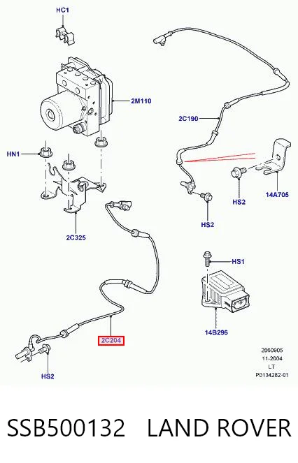 Do koszyka Czujnik ABS przedni Land Rover Range Rover SPORT I L320