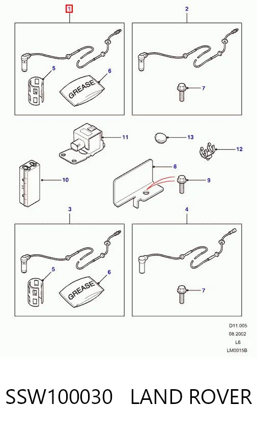 Czujnik ABS przedni Land Rover Freelander I SUV (L314) (1997 - 2006) cena, od 26,00 USD