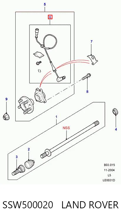 Czujnik ABS przedni do Land Rover Discovery II LJ ,LT