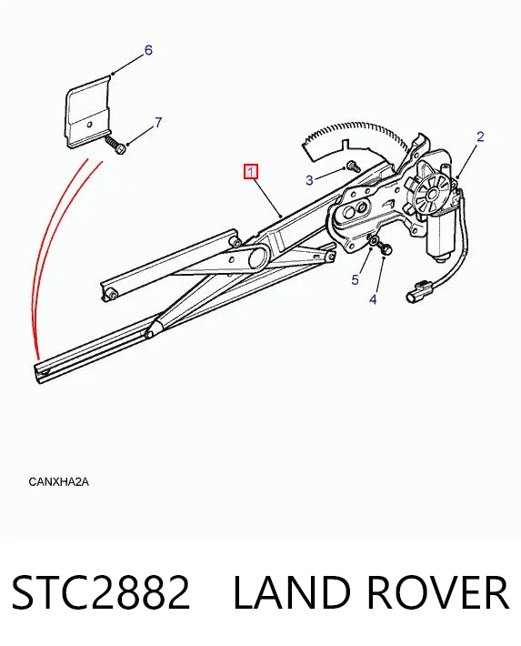  Mechanizm podnoszenia szyby drzwi przednich prawych Land Rover Discovery 2
