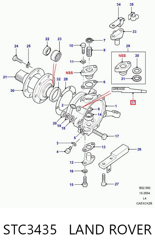 STC3435 Land Rover Spinka mocowania zderzaka przedniego