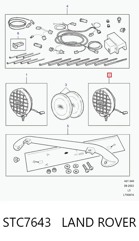 Kupić Lampa przeciwmgielna lewa/prawa Land Rover Discovery II LJ ,LT w dobrej cenie