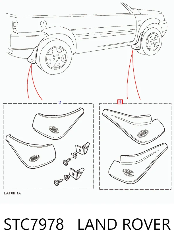 Chlapacze przednie, zestaw do Land Rover Freelander L314