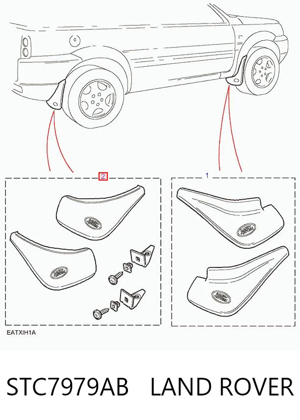 Chlapacze tylne, komplet do Land Rover Freelander L314